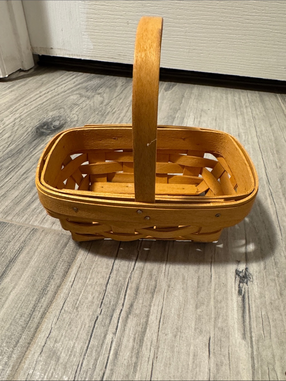 Longaberger Mini Small Woven Basket in Warm Honey Brown
